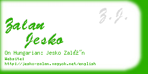 zalan jesko business card